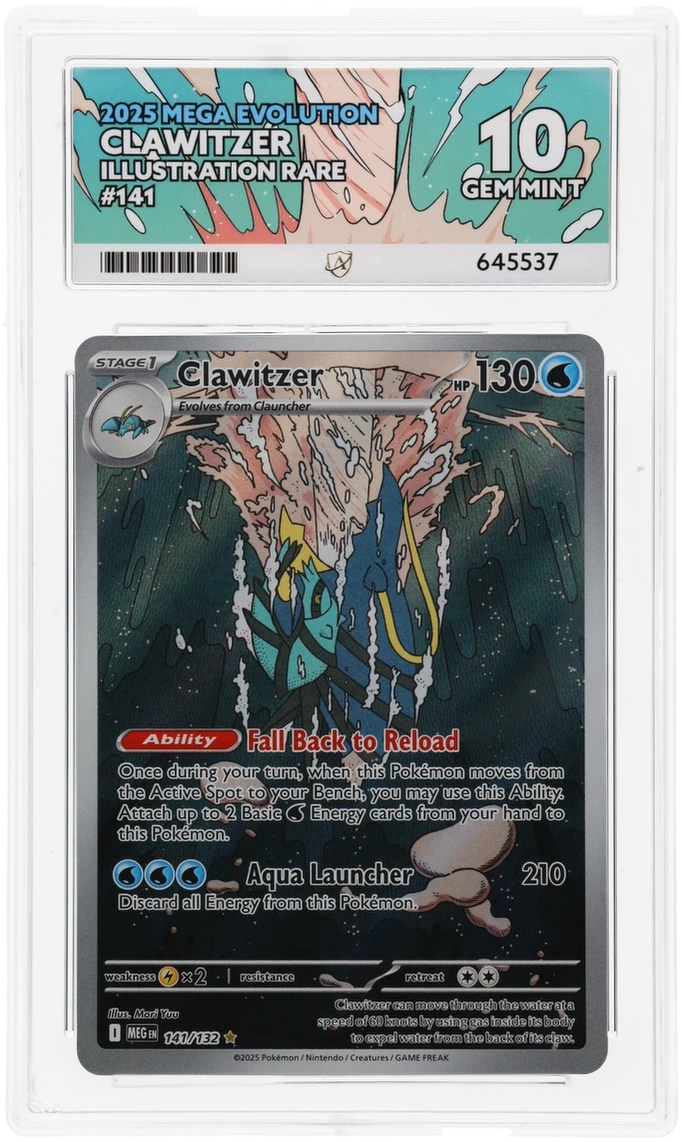 Clawitzer Mega Evolutions 141/132 IR Graded ACE 10 - PERFECT SUBGRADES
