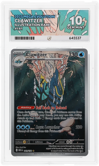 Clawitzer Mega Evolutions 141/132 IR Graded ACE 10 - PERFECT SUBGRADES