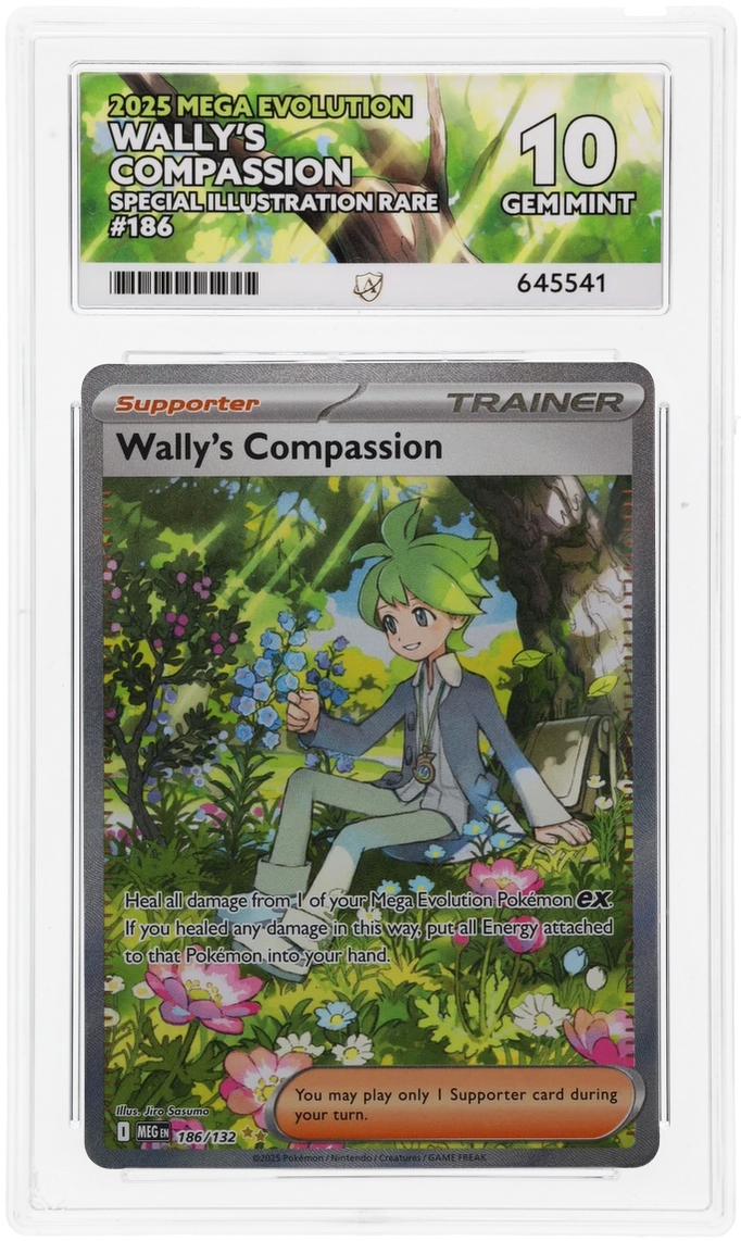 Wally's Compassion Mega Evolutions 186/132 Graded ACE 10 - PERFECT SUBGRADES!