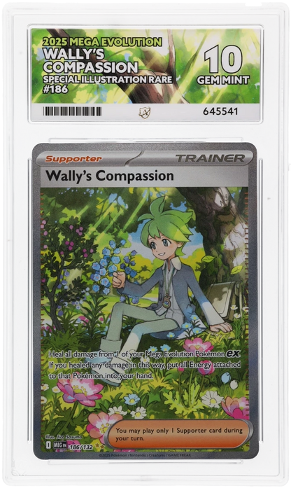 Wally's Compassion Mega Evolutions 186/132 Graded ACE 10 - PERFECT SUBGRADES!