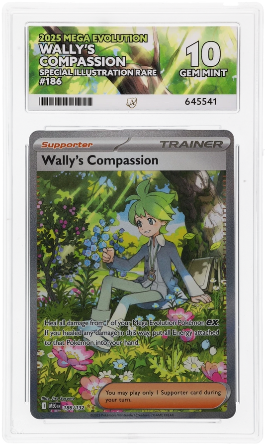 Wally's Compassion Mega Evolutions 186/132 Graded ACE 10 - PERFECT SUBGRADES!
