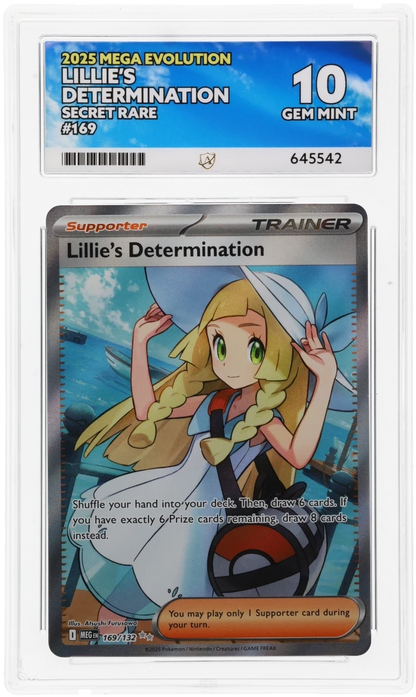 Lillie's Determination Mega Evolution 169/132 Graded ACE 10 - PERFECT SUBGRADES!
