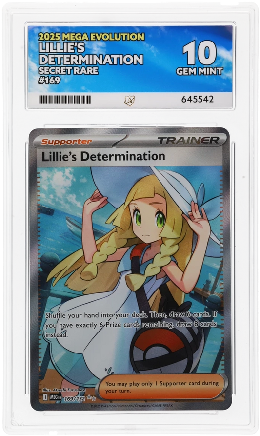 Lillie's Determination Mega Evolution 169/132 Graded ACE 10 - PERFECT SUBGRADES!