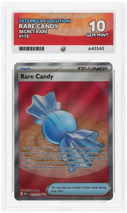Rare Candy Mega Evolutions 175/132 Graded ACE 10