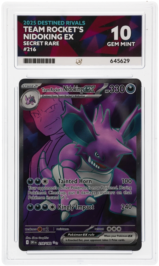 Team R's Nidoking Destined Rivals 216/182 Graded ACE 10 - PERFECT SUBGRADES!!