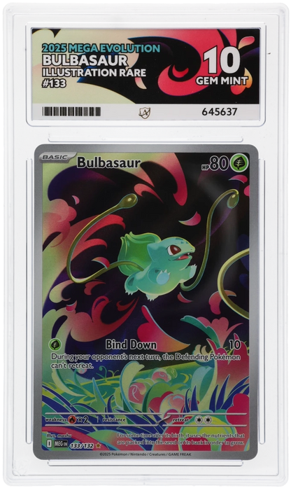 Bulbasaur 133/132 Mega Evolutions Illustration Rare Graded Ace 10