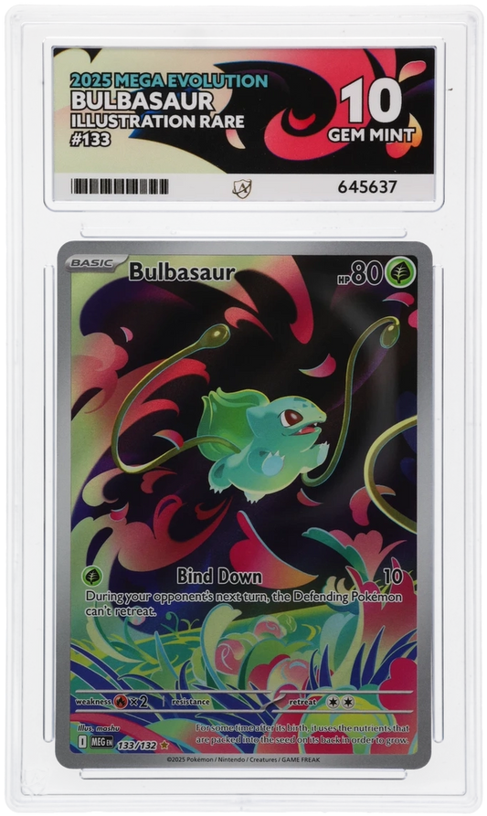 Bulbasaur 133/132 Mega Evolutions Illustration Rare Graded Ace 10