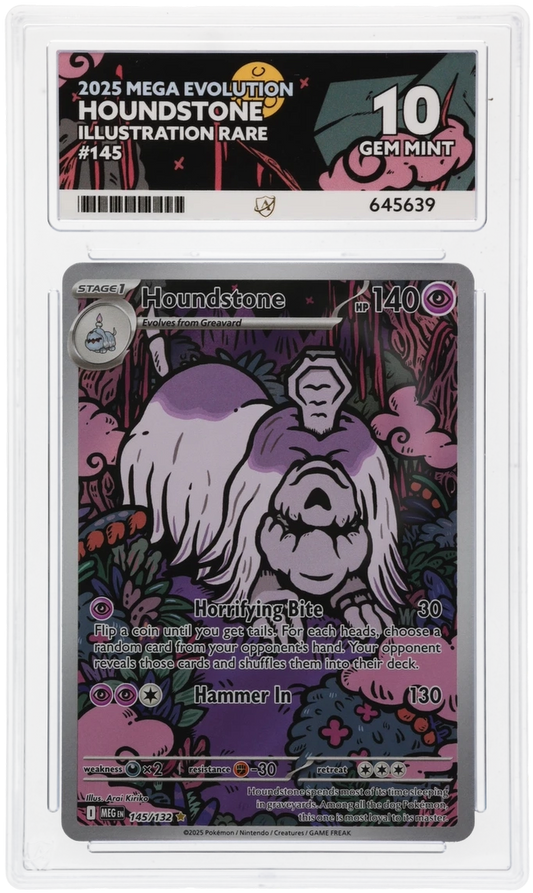 Houndstone Mega Evolutions 145/132 Graded ACE 10 - PERFECT SUBGRADES!!