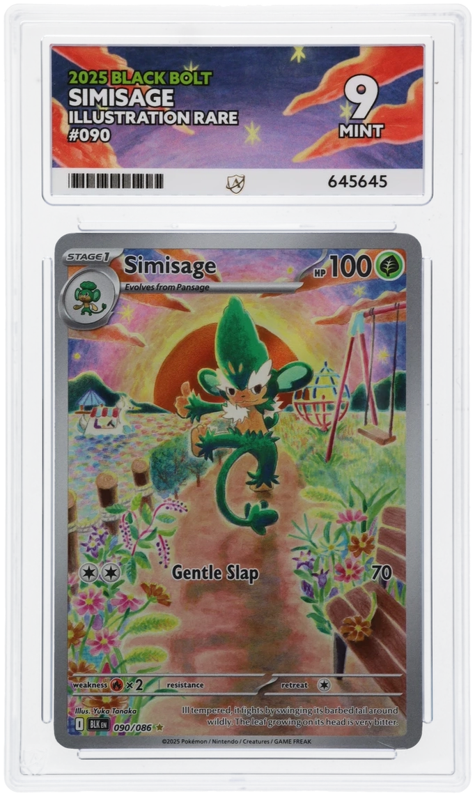Simisage Black Bolt 090/086 Graded ACE 9 - Low pop, great serial number!