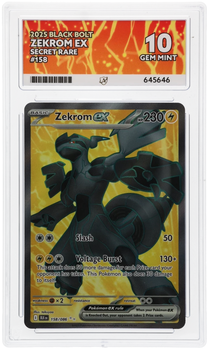 Zekrom EX Black Bolt 158/086 Graded ACE 10 - PERFECT SUBGRADES!!